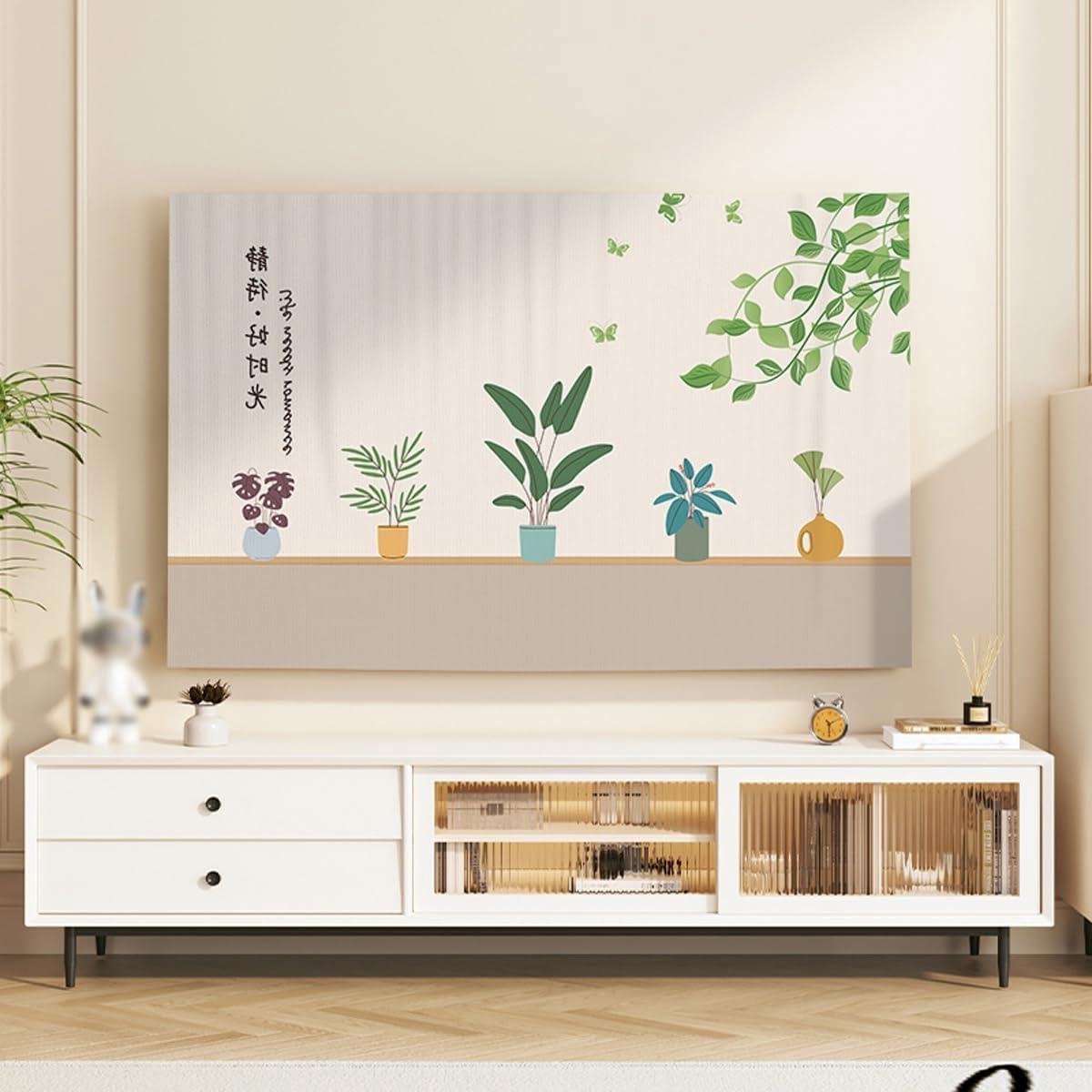 Tv Stofkap - Scherm Beschermer - Bescherming Interieur - Zacht Kristal Fluweel - 96x63CM - Grijs