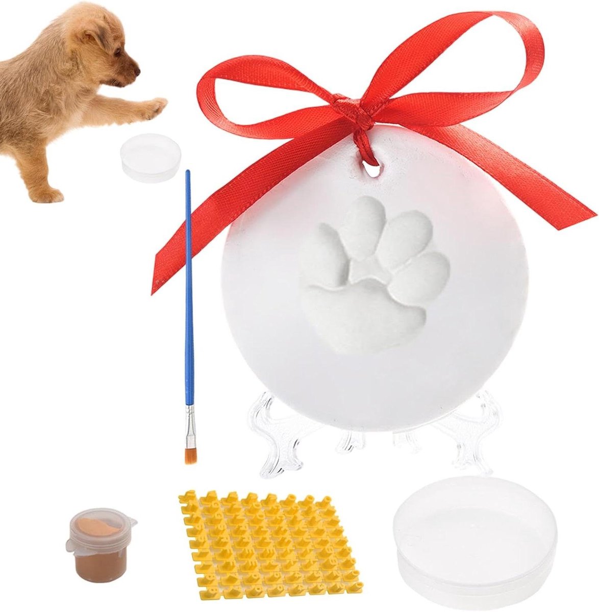 Pootafdruk Kit - Hond Voetafdruk - Huisdier Herinnering - Luchtdrogende Klei - 1.0 Gram - Niet gespecificeerd