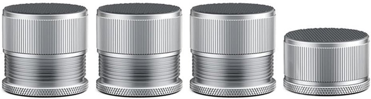Bedverhogers Meubelverhogers - Verstelbare Voetkussens - Meubels Verhogen - Vochtbestendig Antislip - 4 Stuks - Grijs Zilver