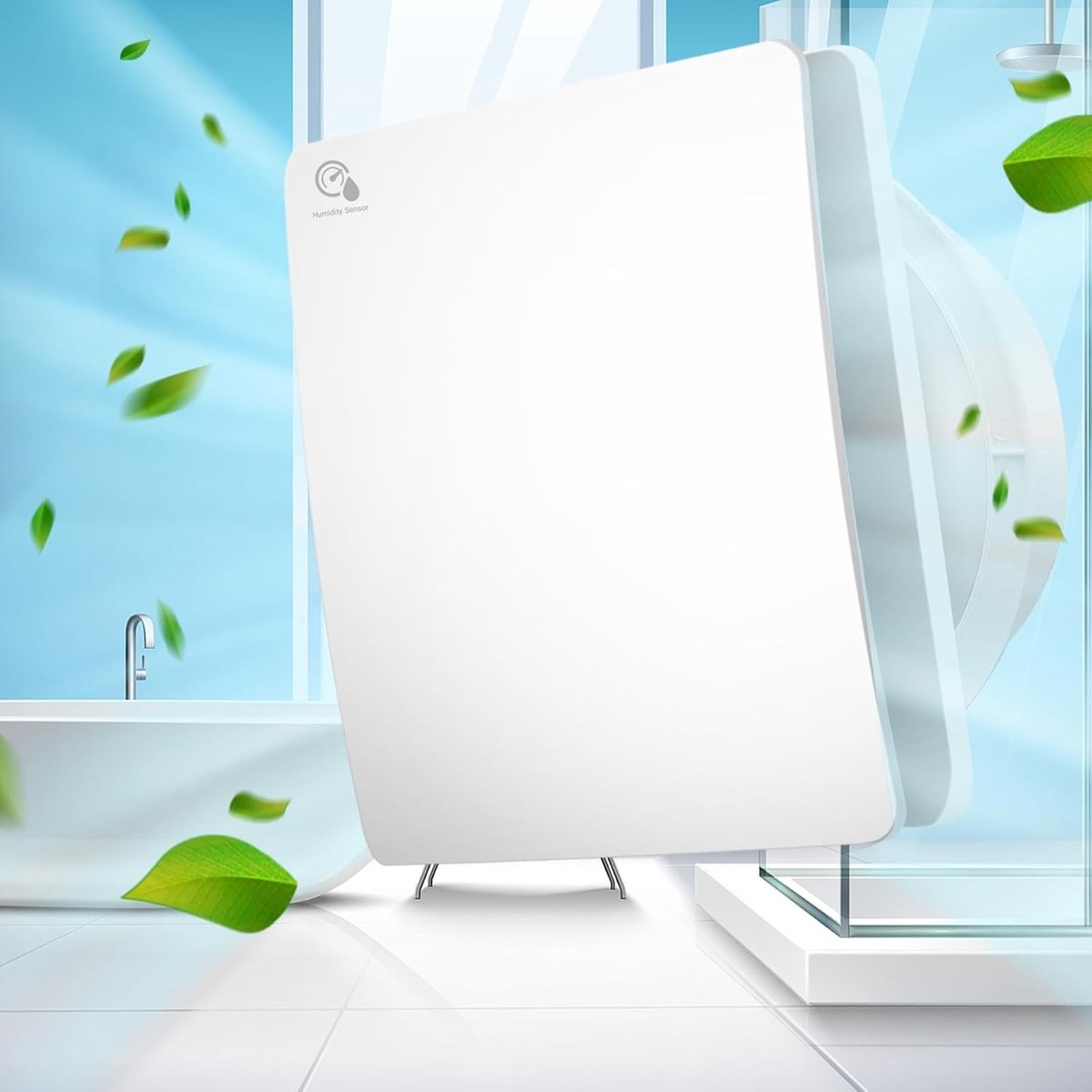 Afzuiging badkamer - Wit - 100 mm - Stille Badkamerventilator met Vochtsensor en Timer - Voor Wand-, Plafond- en Raammontage