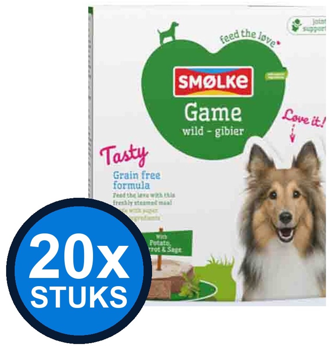 Smølke Smølke hond vers gestoomd wild graanvrij 395gr