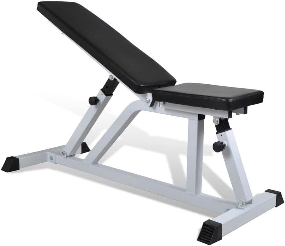Halterbank Verstelbaar - Fitness Bank Trainingsbank - Kracht Training - Verstelbare Zitting Rugleuning - 112 x 44 x 10.5 cm