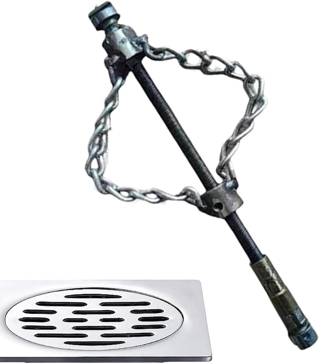 Ontkalkingsgereedschap - Reinigingsketting - Afvoer ontstoppen - Flexibele as - 16 cm veer - Zilver