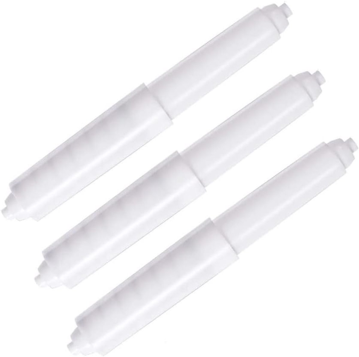 Moderne Witte Toiletpapier Houder - 3 Stuks, Veermechanisme, Duurzaam ABS en RVS, Perfect voor Badkamer en Toilet