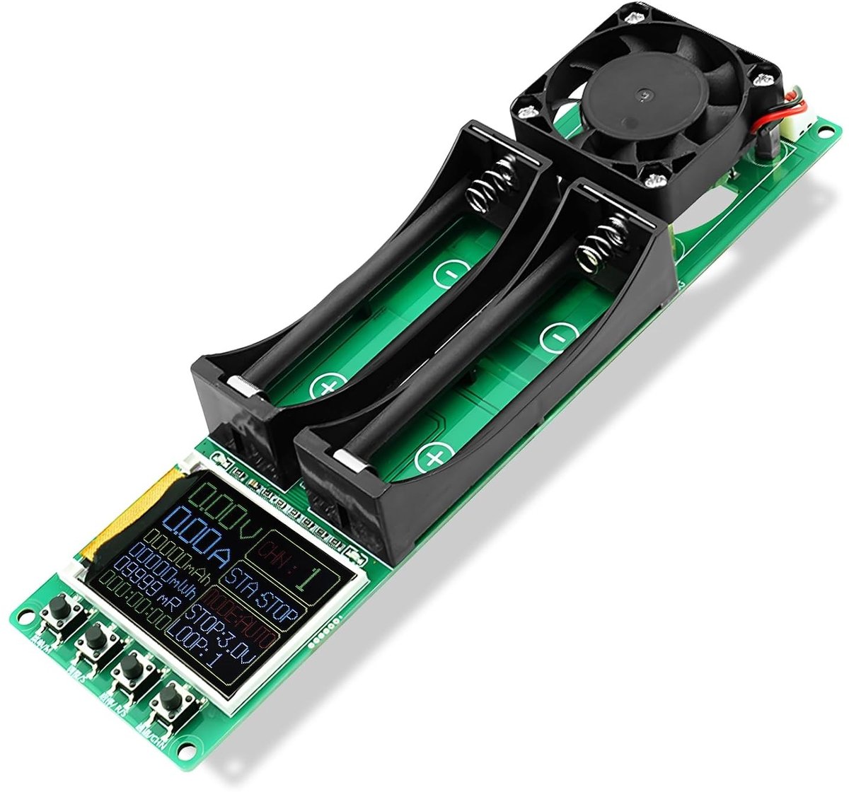 Batterijtester - Zwart - Met LCD-scherm en Type-C - Voor Lithiumbatterijen - Dual-kanaal Capaciteitstester
