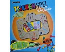 Tokken Bord De Luxe Totaalbox Hout – Tokkenspel – 2 tot 8 Personen – Houten Bordspel
