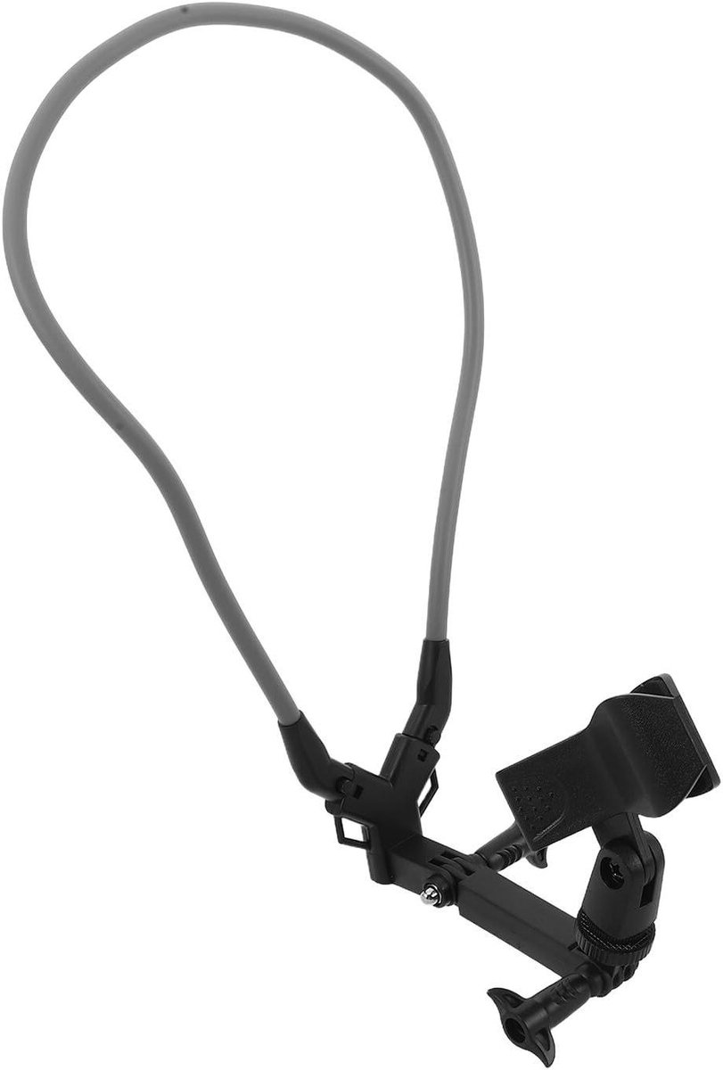 Microfoonhouder Nek - Halsmicrofoonstandaard Draagbaar - Live Streaming Optredens - Handsfree Ergonomisch Design - 31 x 24 x 21 cm