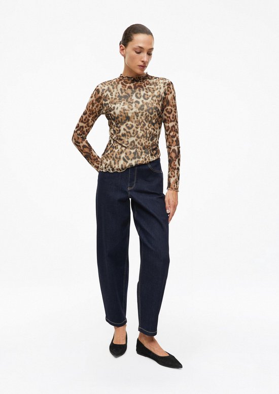 s.Oliver - female - Mesh-shirt met lange mouwen en luipaardprint