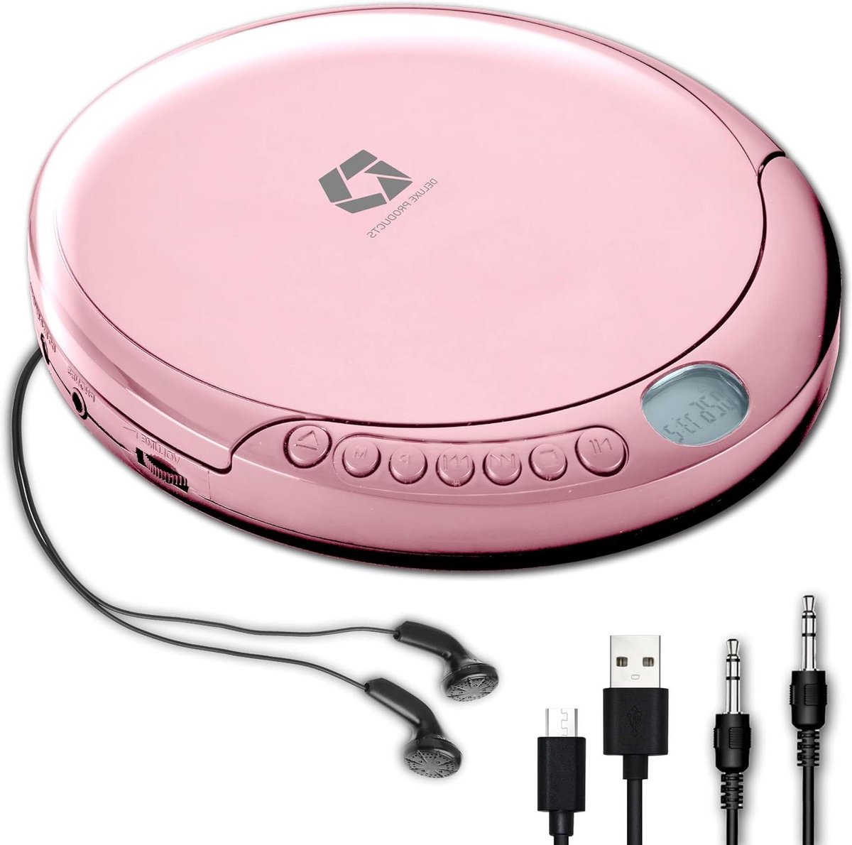 Draagbare Cd-speler - Cd Walkman Discman - Muziek Luisteren Onderweg - 60 Seconden Anti Skip - Niet gespecificeerd - Roze