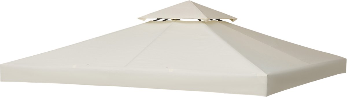 Vervangend dak voor een tuinpaviljoen van 3x3 meter - waterafstotend dak voor een metalen tuinpaviljoen - vervangend dak voor een tuinpaviljoen - partytent - tuintent - polyester - crèmewit