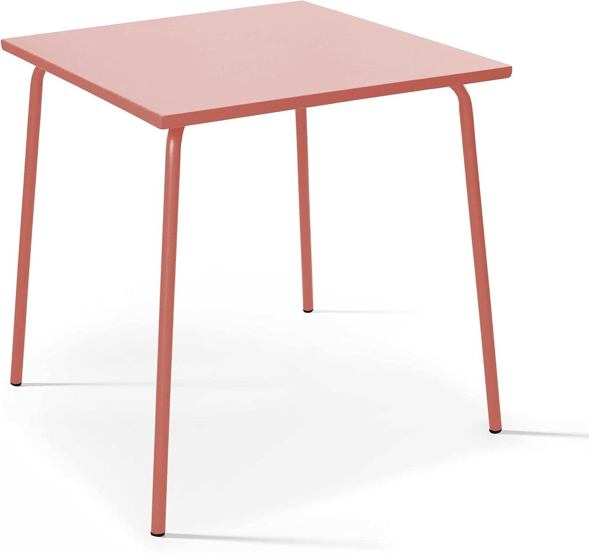 Vierkante tuintafel - Balkontafel Metaal - Buiten dineren - Gepoedercoat staal - 70 x 70 cm - Klei