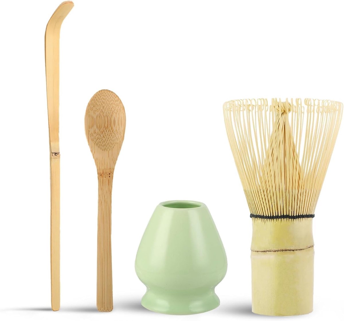 Matcha set - Naturel - 4-delig - Bamboe theebezems voor traditionele bereiding - Voor theeliefhebbers