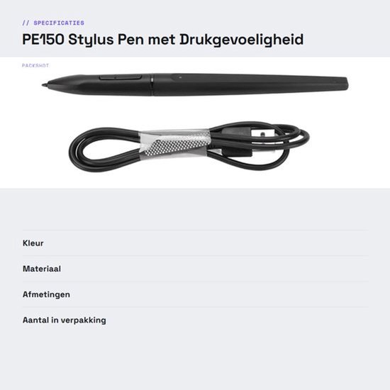 PE150 Stylus Pen met Drukgevoeligheid en Programmeerbare Knoppen — afbeelding 2