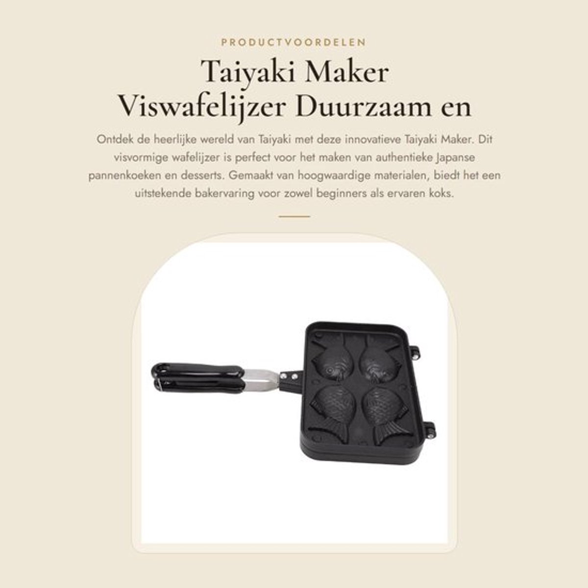 Taiyaki Bakvorm - Dubbele Bakvorm - Antiaanbaklaag - Hoogwaardige Materialen - Anti-verbrandingshandvat - Duurzaam en Slijtvast - Wafelmaker