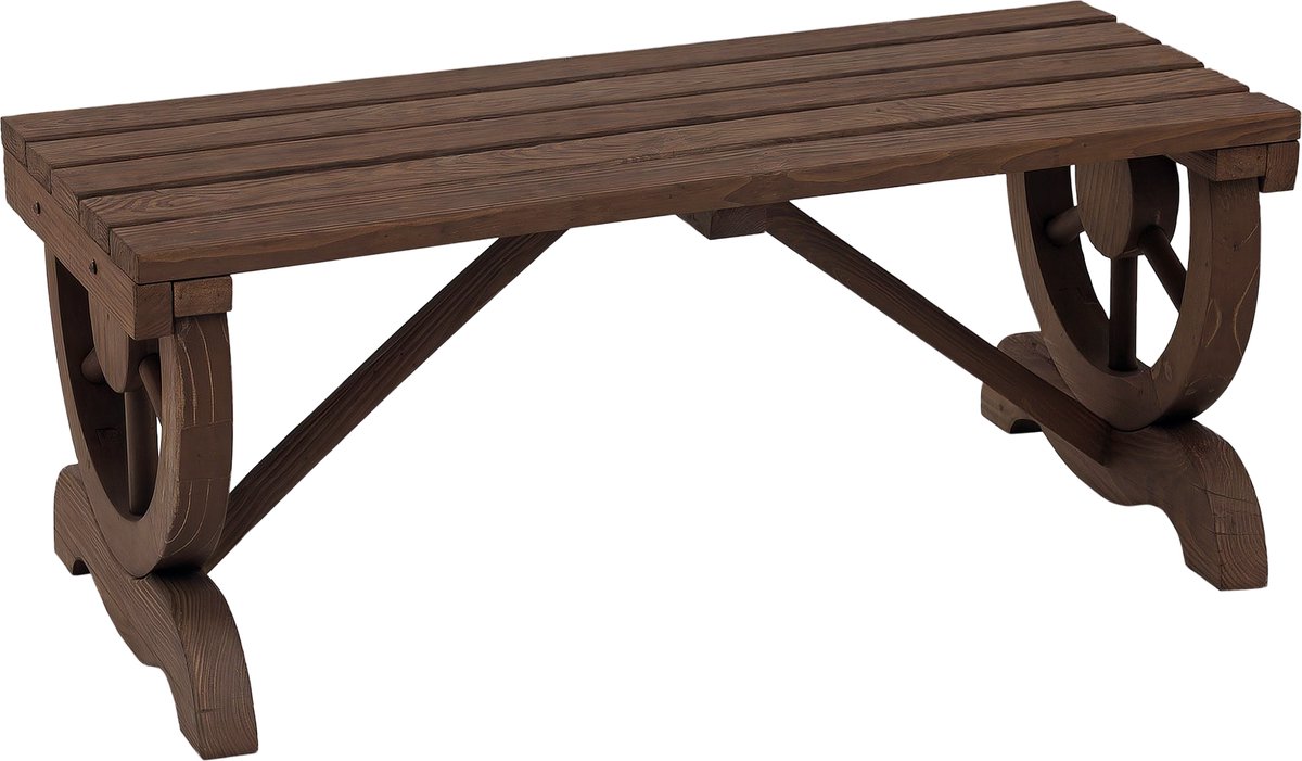 Houten tuinbank - weerbestendig - tuinmeubilair - rustieke bank - naturel - 98 x 50 x 39 - 5 cm