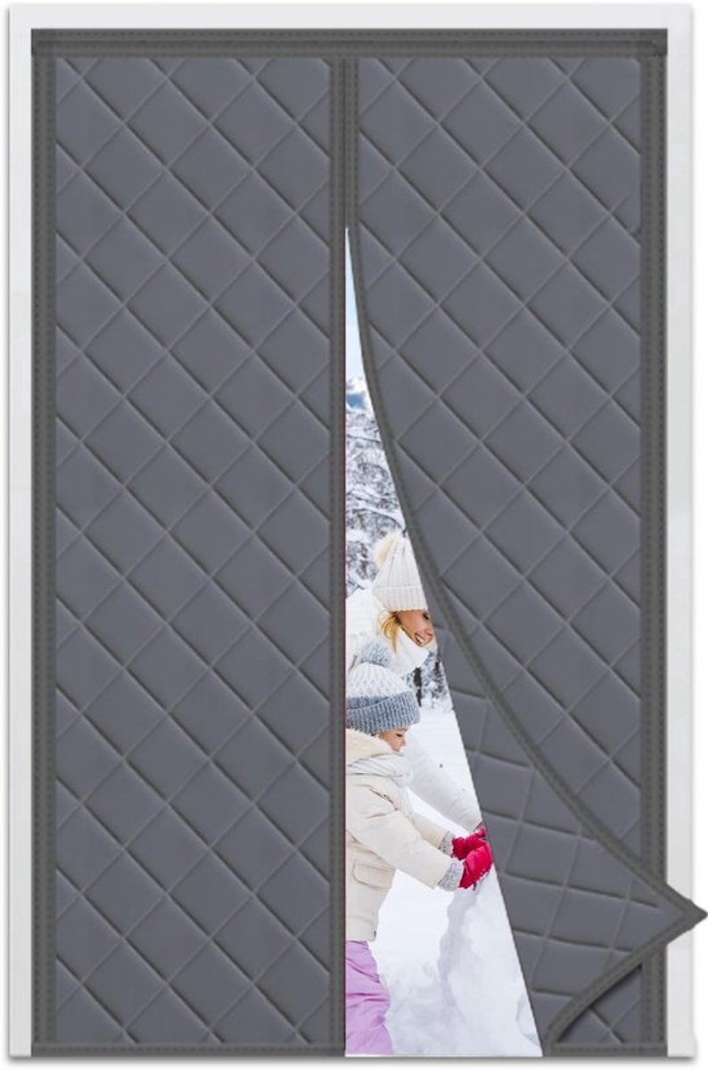 Deurgordijn Warmte-isolerend - Magnetisch - Thermisch - Buitendeur - 90 x 210 cm - Zacht Polyester-Katoen - Hordeur