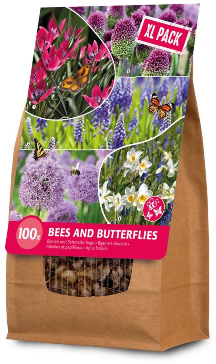 Bijen- en vlindermix XL Pack - Bloembollenpakket - Bijen-Vlinders - Geurend - Snijbloemen - Voorjaarsbollen - bloeit in Maart / April / Mei