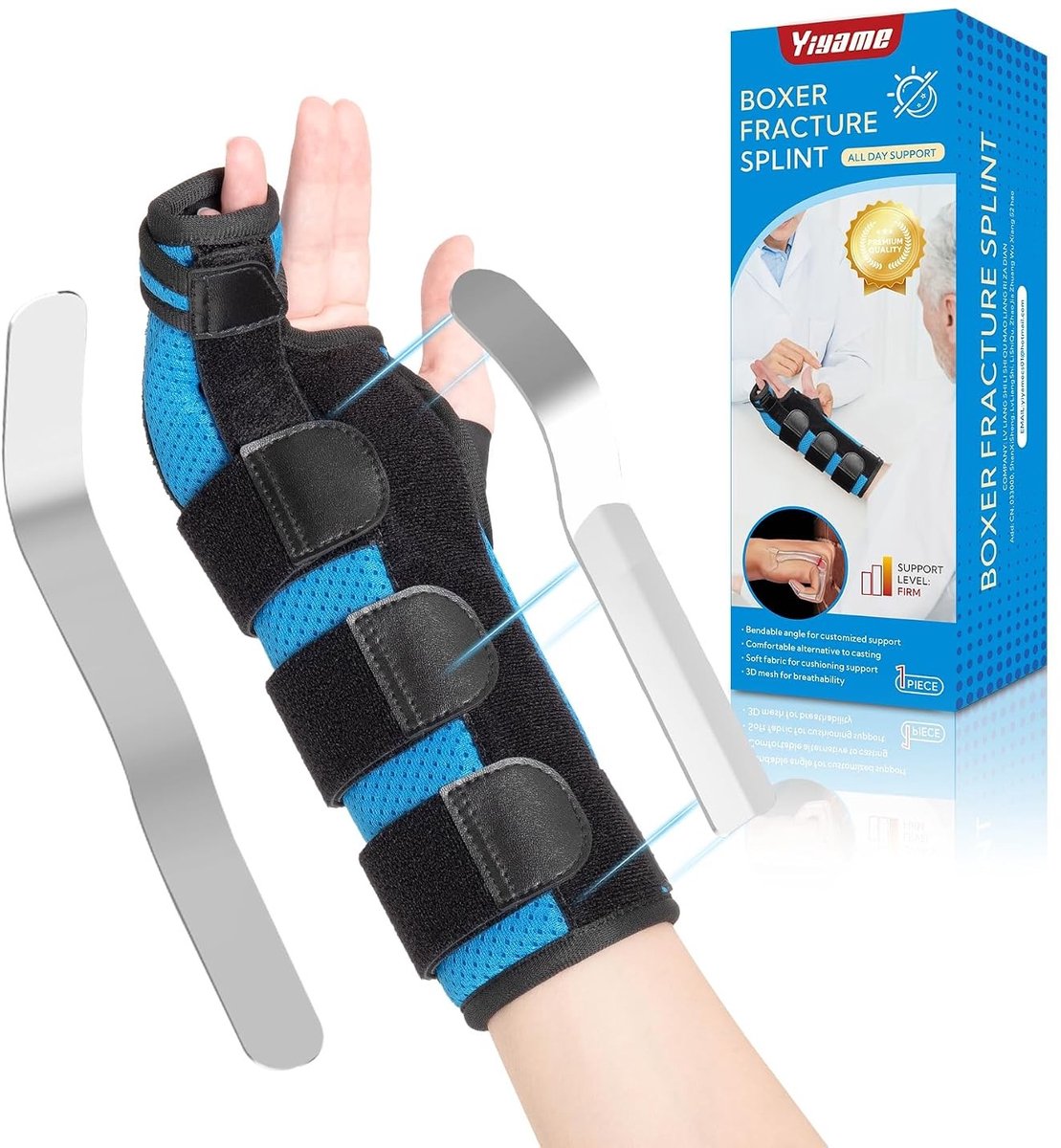 Elleboogsplint voor cubital tunnelsyndroom - Rechts - Handbrace voor 4e en 5e middenhandbeen - Comfortabele pols- en handondersteuning - Unisex