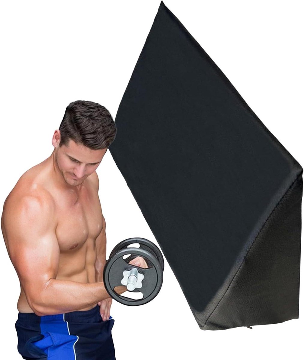 Preacher Curl Bank - Armsteun Biceps - Kracht Training - Verhoogde Arm Ondersteuning - 50x28x16cm - Zwart