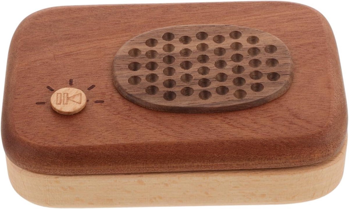 Houten Tandendoosje - Tandenbewaarder Baby - Herinneringen Bewaren - Vrolijke Cartoon - 12 x 8 x 3 cm - Lichtbruin