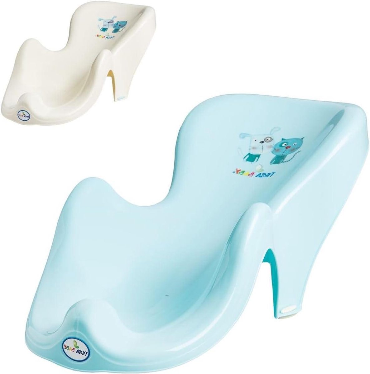 Babybadje - Badondersteuning Kinderbad - Veilig Baden - Antislip Rubberen Voetjes - 50 x 27 x 20 cm - Lichtblauw