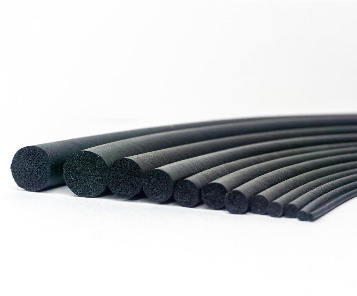 Schuimrubber Afdichtingssnoer - EPDM Voegsnoer - Afdichten van naden - Hoge Drukelasticiteit - 3 meter - Zwart