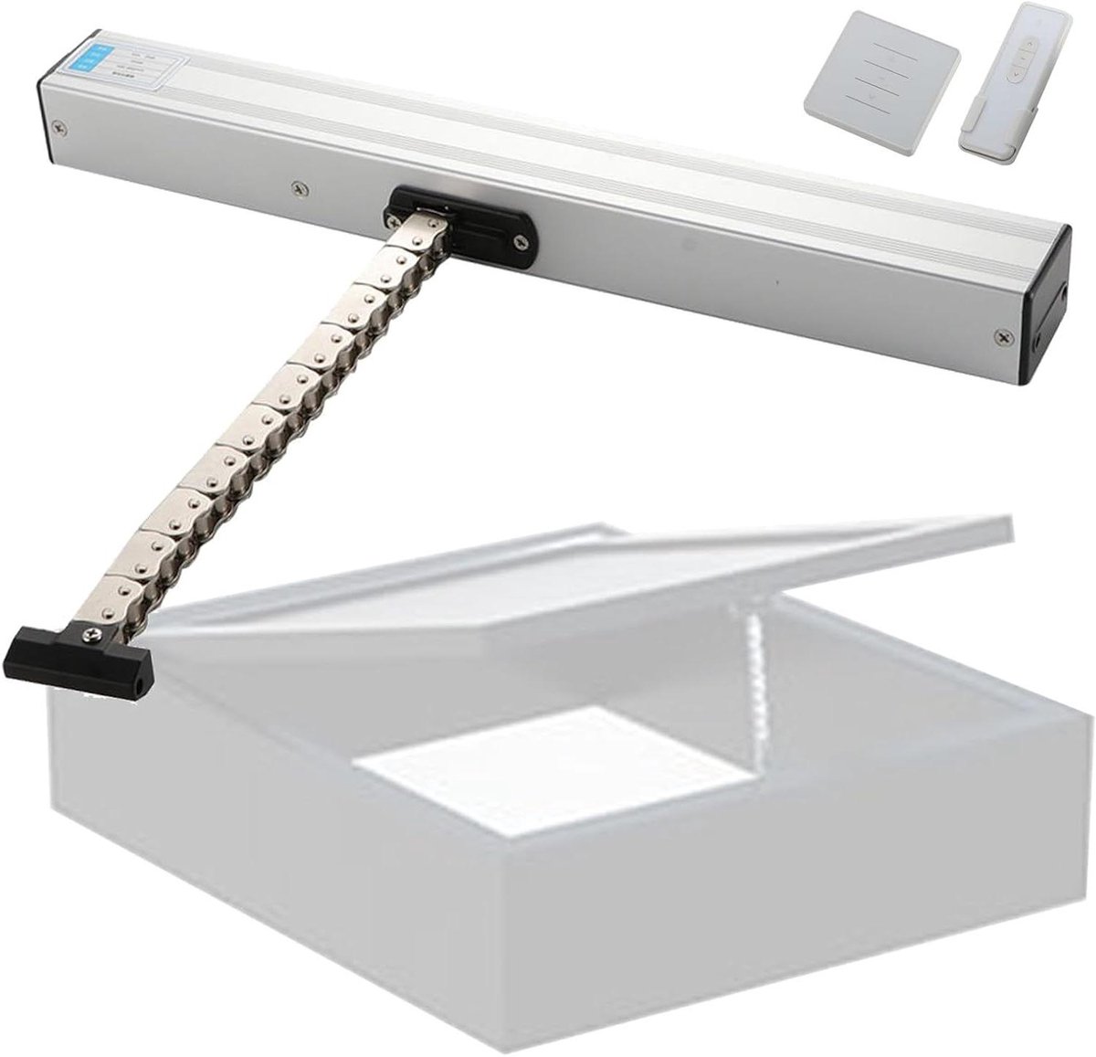 Elektrische Raamopener - Automatische Ventilator - Ventilatie Verbeteren - Stille Werking - Tot 1000mm Kettingslag - Aluminiumkleurig