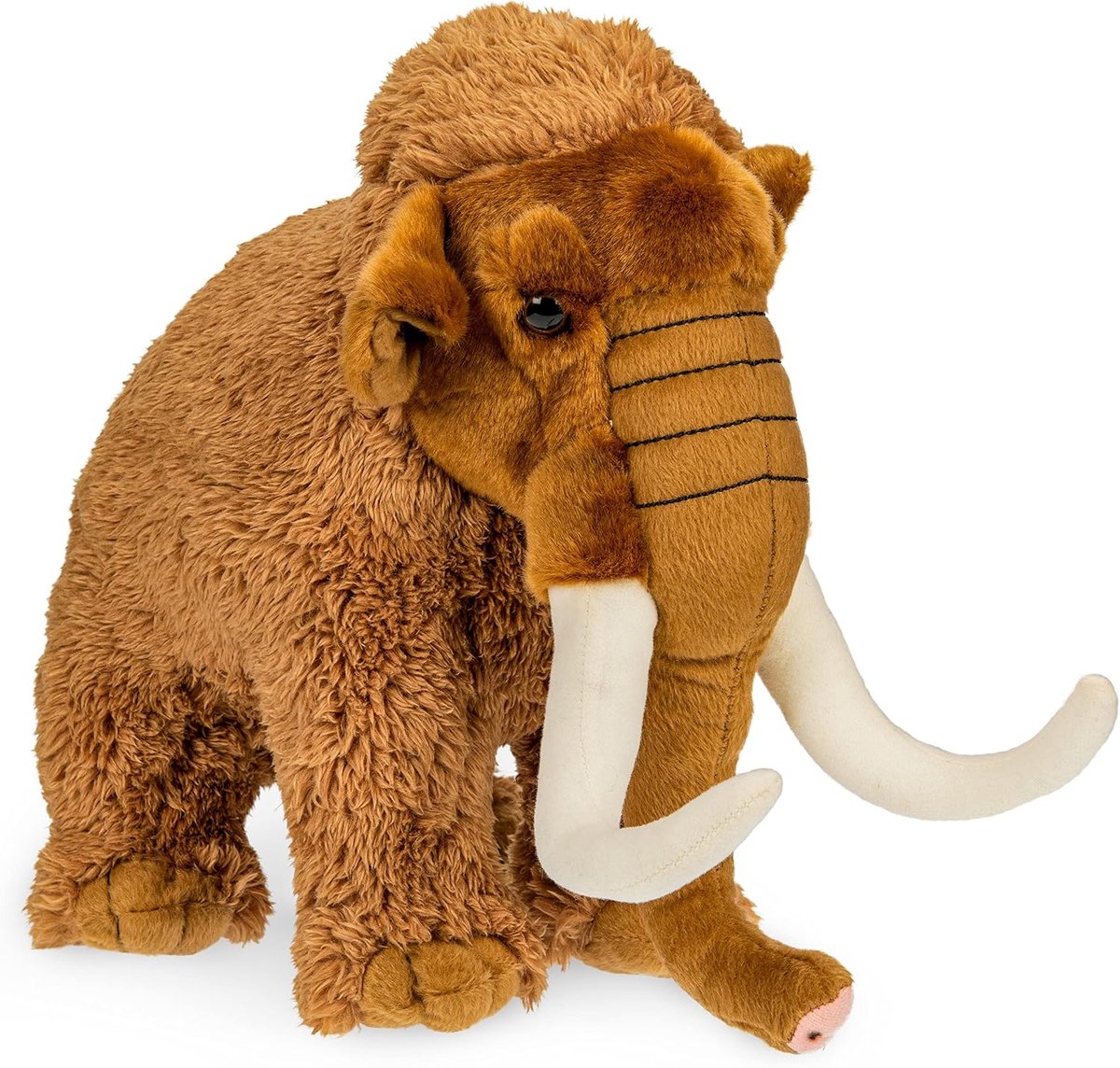Pluche Mammoet - Knuffel Olifant - Spelen en Decoratie - Realistisch Ontwerp - 29 cm hoog - Bruin