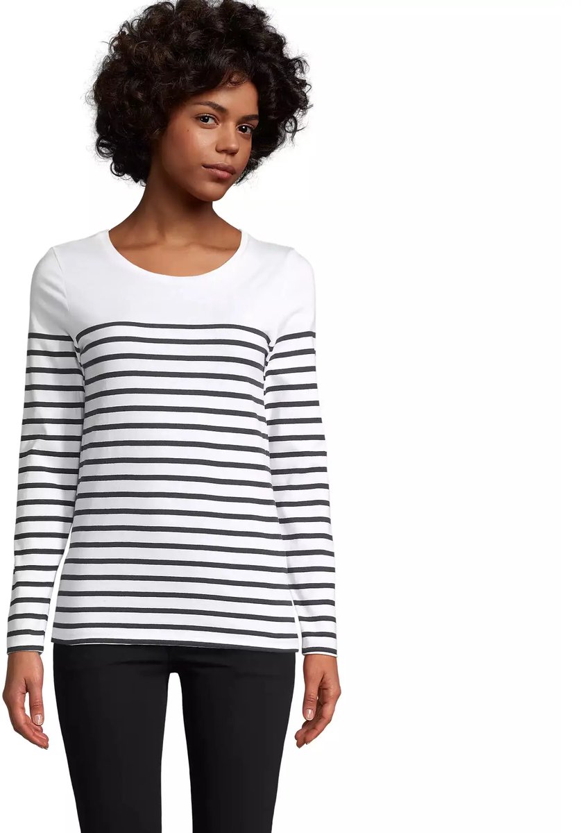 SOL'S Women´s Long Sleeve Striped T-Shirt Matelot L03100 - white/navy - S