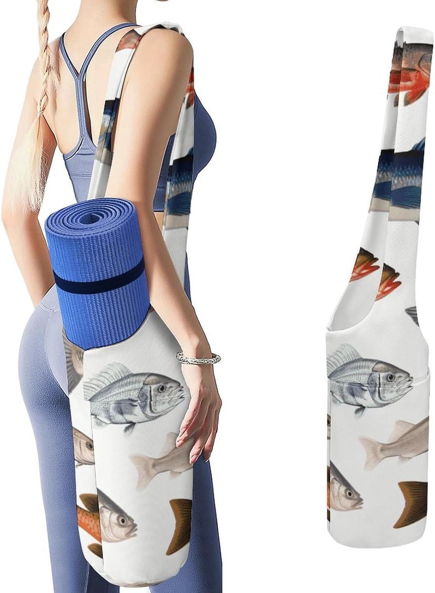 Yoga Mat Tas - Yogatas Gymtas - Sportspullen Dragen - Grote Opbergruimte - 50x40x18cm - Wit