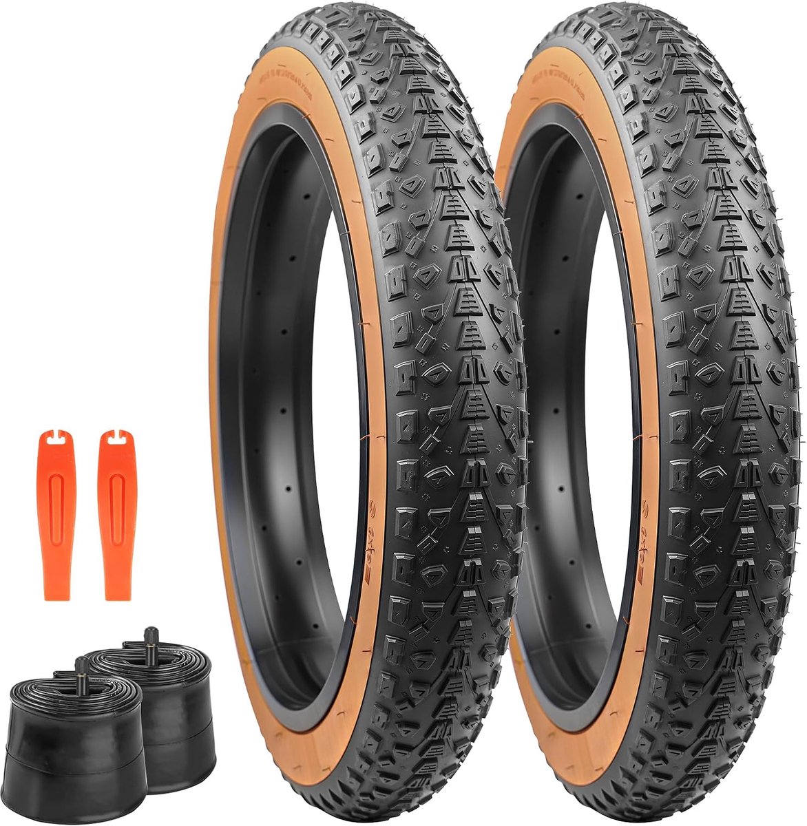 Fatbike band 20 inch 3.0 antislip buitenband set van 2 voor e-bike MTB stevig rubber met hoge grip en comfort