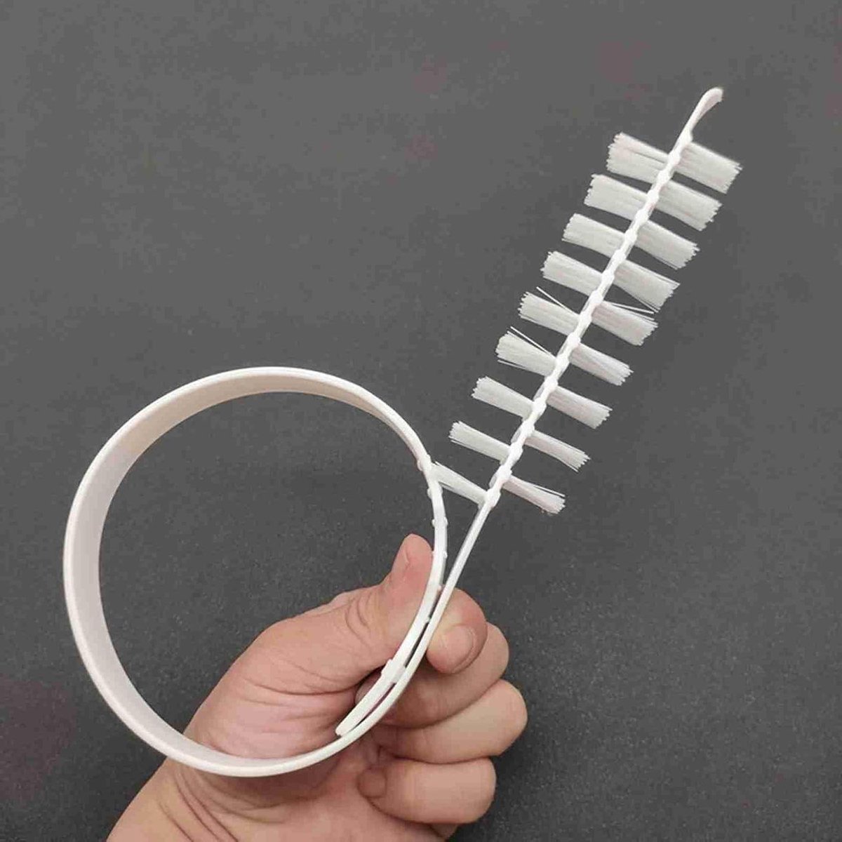 Wasmachinereiniger Borstel - Drogerborstel - Apparaten Reinigen - Buigbaar Nylon - 60 cm - Wit