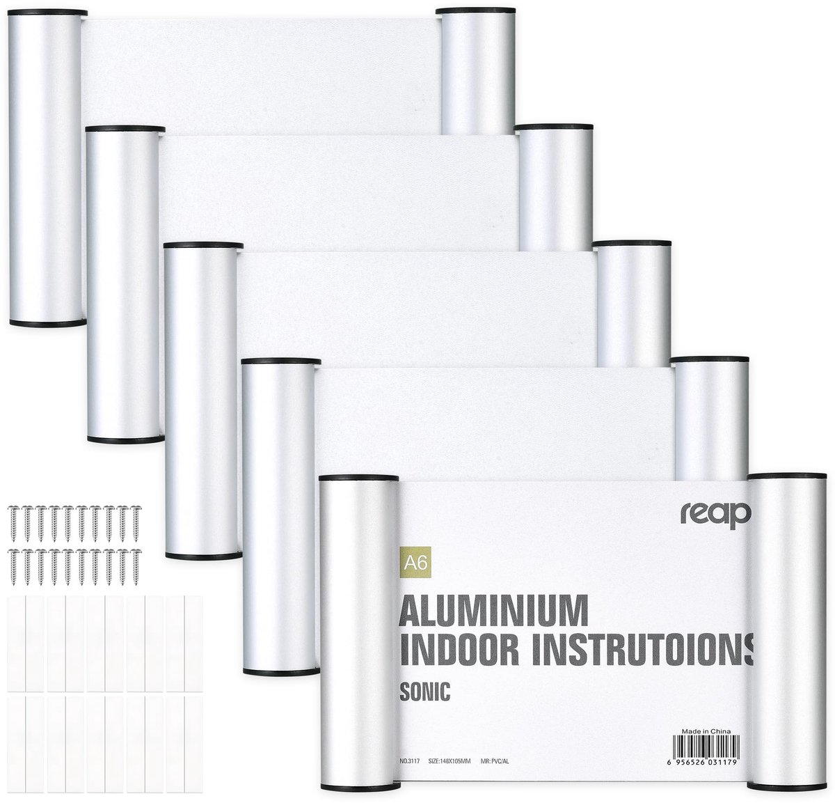 Omgoods - Set van 5 Deurborden A6 van Aluminium
