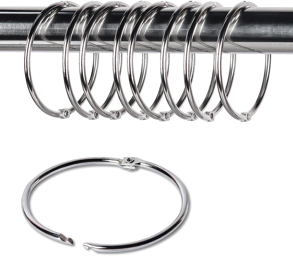 Omgoods - 20 Stuks Metalen Gordijnringen 19mm