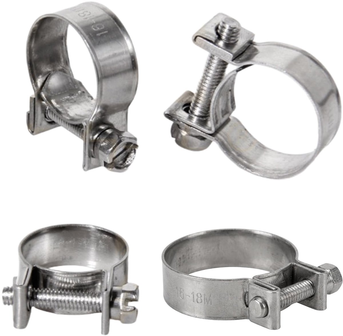 Omgoods - Set van 20 Mini Slangklemmen van RVS voor Diverse Toepassingen