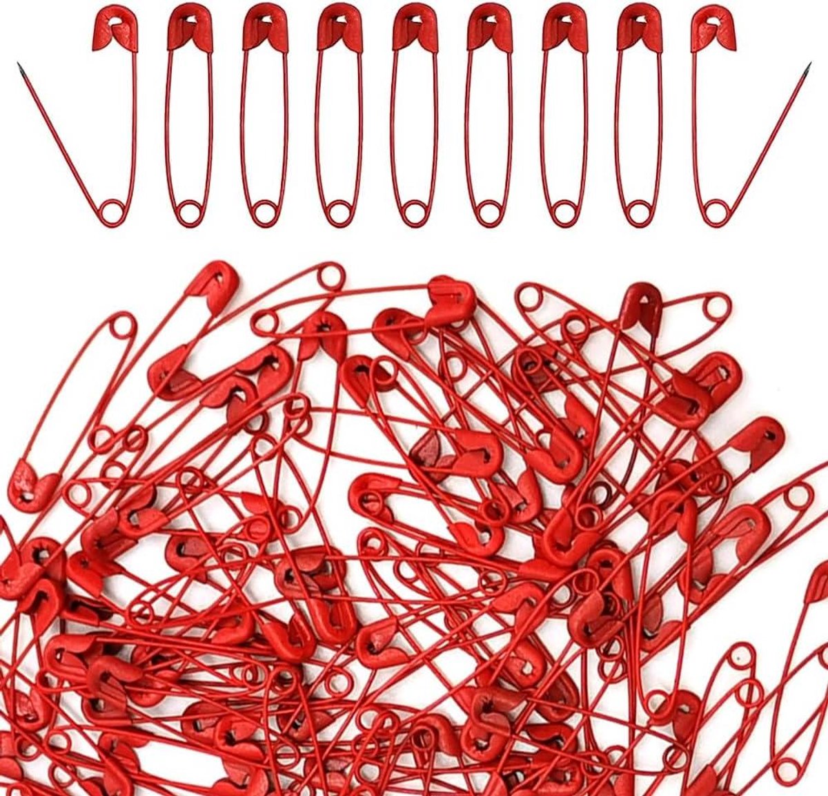 Veiligheidsspelden - Knutselspelden - Kleding Repareren - Roestvrij Metaal - 200 Stuks - Rood
