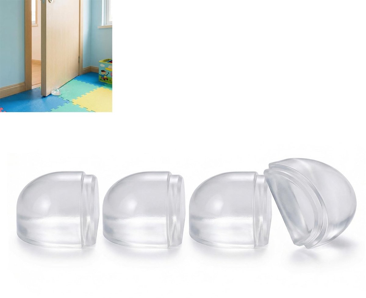 Omgoods - Set van 4 Transparante Zelfklevende Deurstoppers voor Vloerbescherming