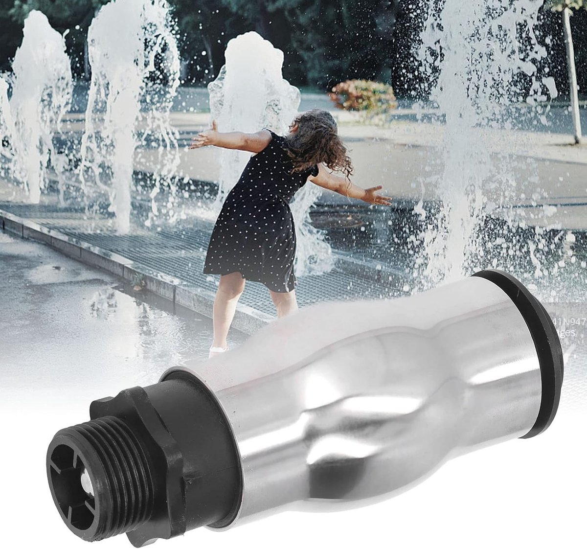 Foaming Foam Jet Fonteinspuitmond voor Tuin, Vijver en Meer - RVS Water Spraykop met Draadverbinding