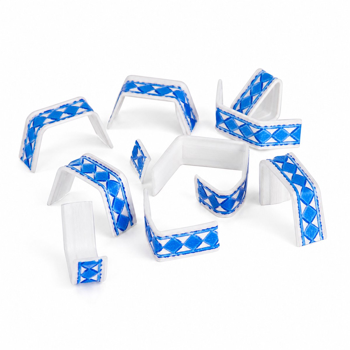 1000x U-Clips 33 mm Blauw-Wit – Sluitclips voor Zakjes – Afsluitclips met Draad – Geschikt voor OPP Zakken