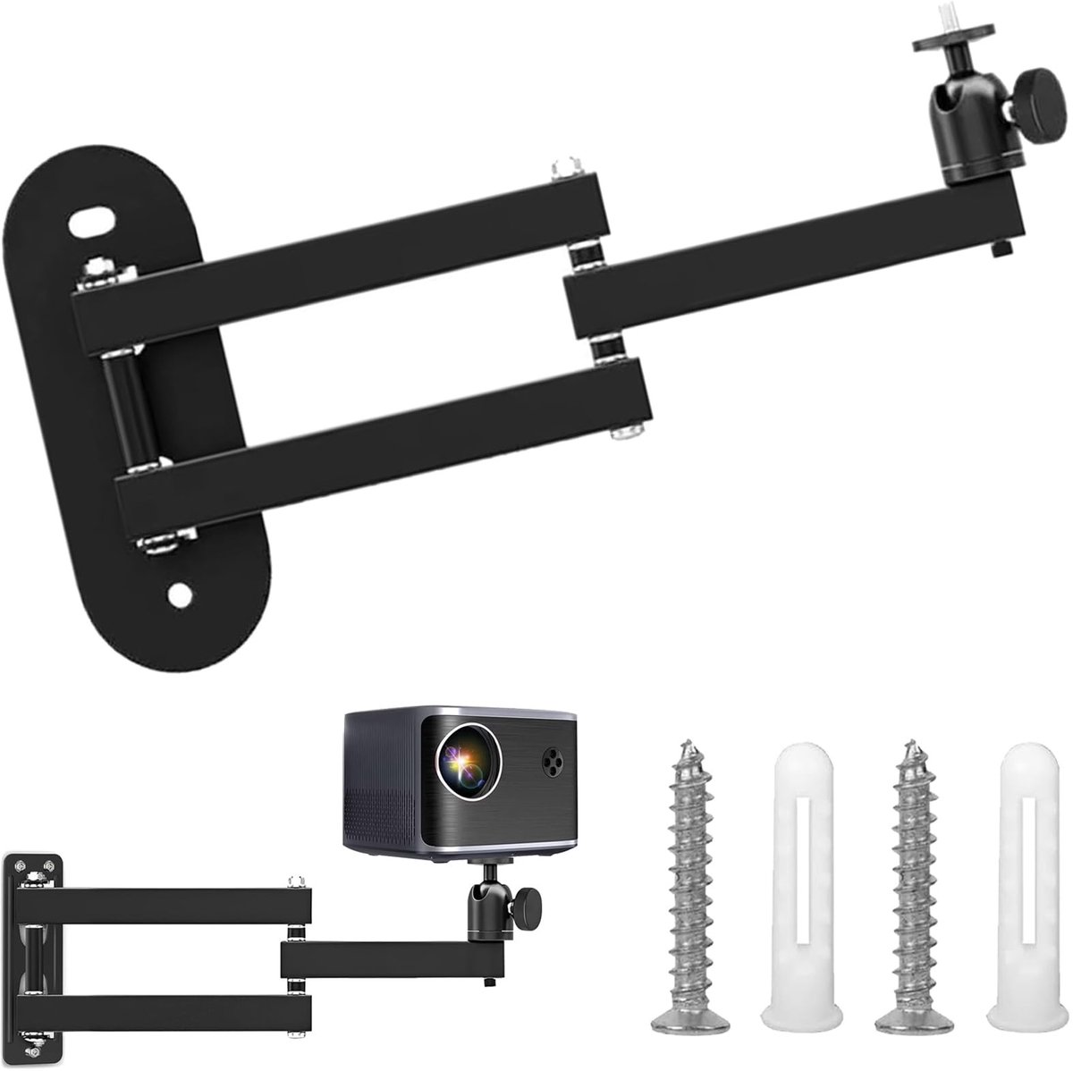 Omgoods - 40 cm Verstelbare Projectorstandaard voor Wandmontage