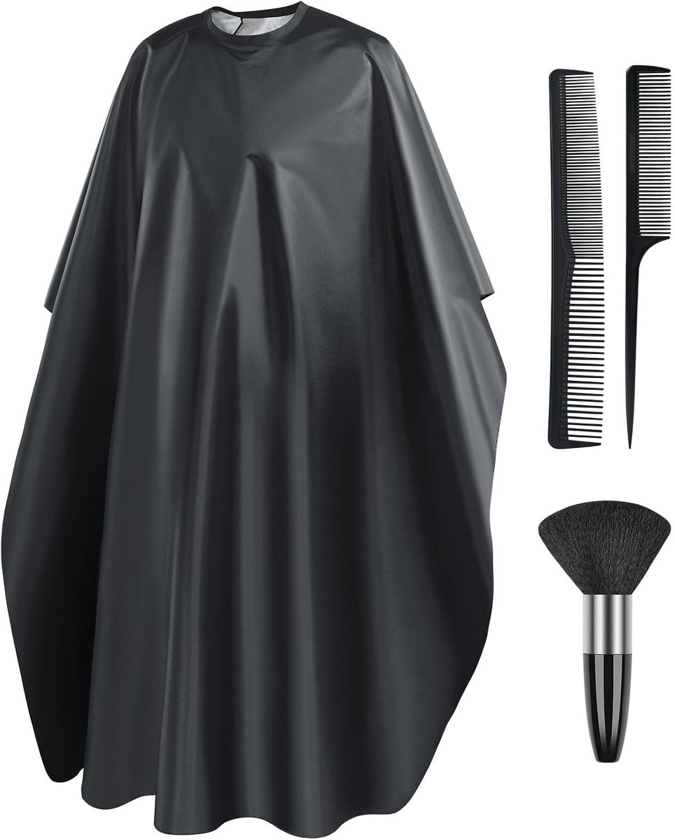 Professionele Kapperscape met Nekborstel en Kam, Waterdichte Unisex Schorten voor Haarstyling, Knippen en Kleuren, Kappersaccessoires