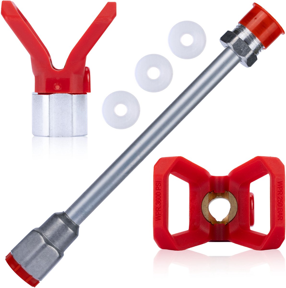 Rosfix Hogedruklans Set - 30 cm, Rvs Spuitmondkap en 3x Afdichting - 7/8" (22 mm), 290 bar