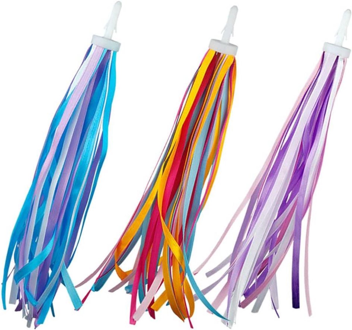 Fiets Handvat Streamers - Stuurdecoratie Kinderfiets - Fiets Versieren - Eenvoudig te Bevestigen - 3 Paar - Assorti