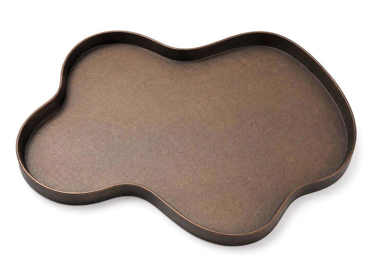 Vase The World Dienblad Santos S Bronze L37 x B29 x H2 cm - Metalen Decoratiedienblad - Organische Vorm - Woondecoratie