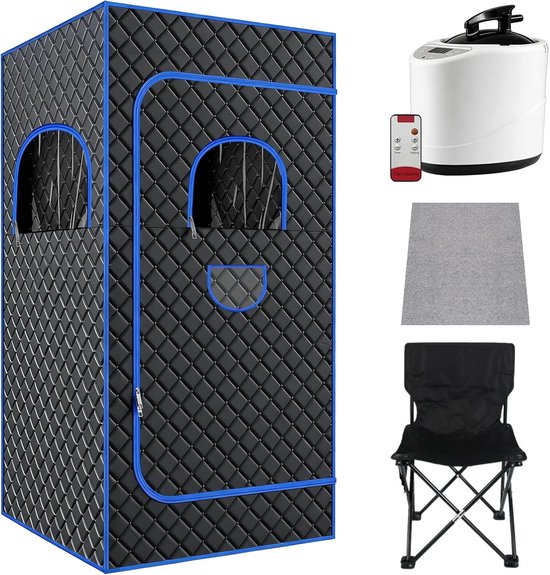 Stoomsauna, draagbare, stoomsauna, thuissauna voor thuis, mobiele saunakaart, opvouwbare persoonlijke saunakabine, badkamertent met stoomgenerator, draagbare sauna met afstandsbediening, klapstoel