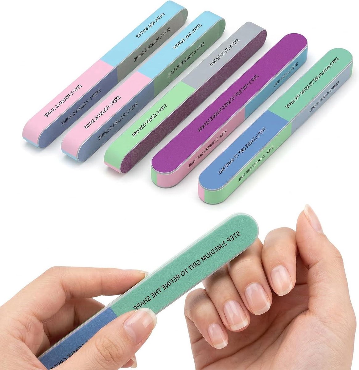 Nagelvijlset 6 stuks - Manicure pedicure - Nagels verzorgen - 7-stappen polijstsysteem - Professioneel gebruik - Niet gespecificeerd