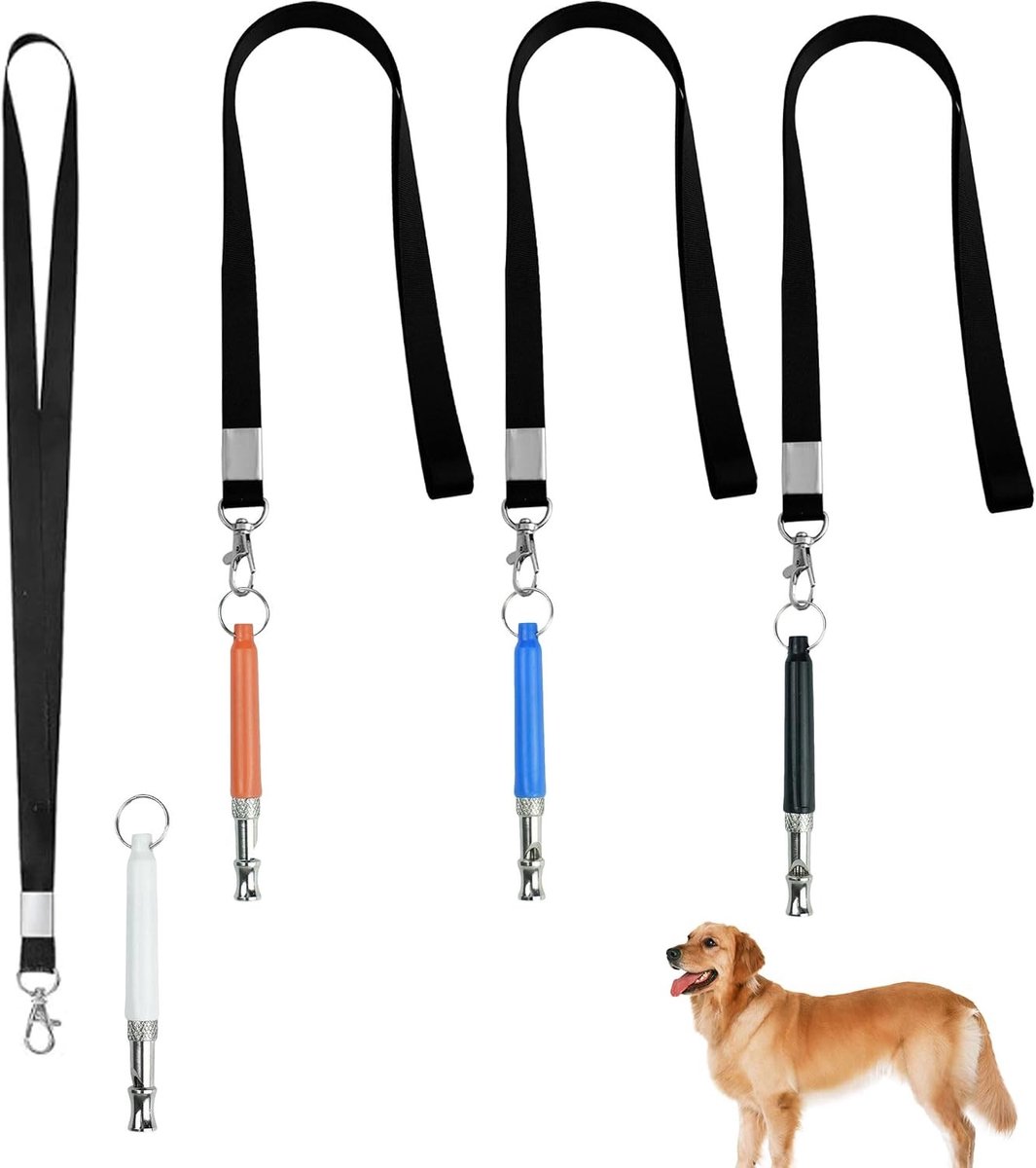 4 Stuks Hondenfluitjes, Hoogfrequente Geluidloze Trainingstools voor Honden, Ideaal voor Aandacht en Gehoortraining
