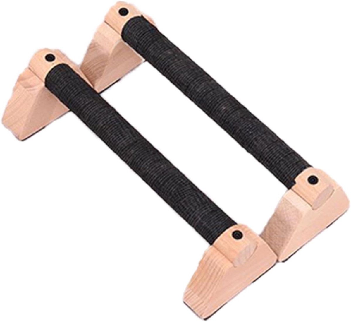 Push-up handgrepen - Opdrukbeugels vloer - Krachttraining thuis - Antislip handgrepen - 30 cm - Hout