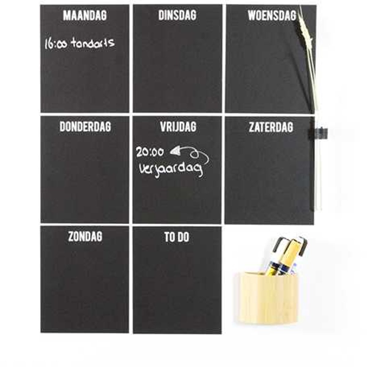 Weekplanner Zwart 10x15cm - 8 Stuks - Kamer26