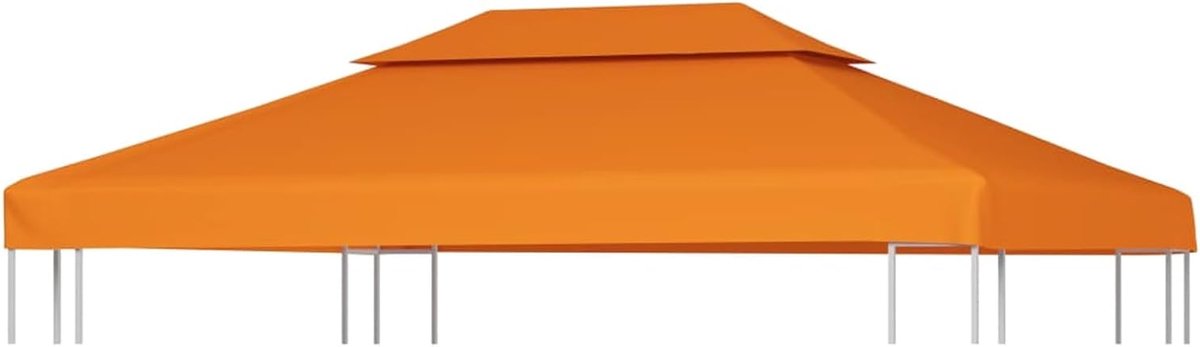 Paviljoen Afdekzeil - Tentdak Overkapping - Buiten Ontspannen - Waterafstotend PVC-coating - 3 x 4 m - Oranje